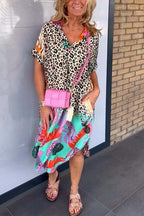 Sierra Statement Leopard Print Short Sleeve Informal Dress Chic Silhouette Collection