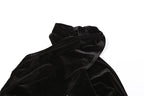 Halter backless velvet gloves hollow out ruched solid mini dress