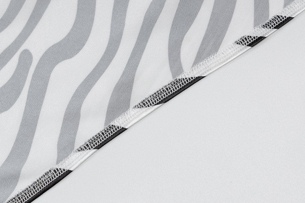 Cowl neck cross back zebra printed dress