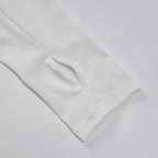 Hollow out long sleeve solid gloves u neck maxi dress