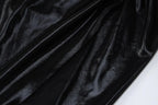 Metallic irregular high neck sleeveless ruched midi dress
