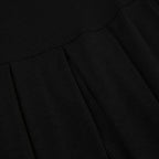 Pleated off shoulder long sleeve solid ruched mini dress