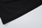 Long sleeve gloves irregular hollow out crewneck maxi dress
