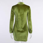 Button-through turnover collar ruched dress - Final Sale