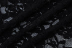 Lace see through long sleeve solid crewneck maxi dress