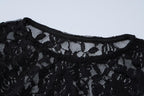 Lace see through long sleeve solid crewneck maxi dress