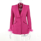 Feather turnover collar long sleeve v neck solid button mini dress