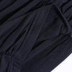 Flower applique hollow out ruched contrast tube mini dress