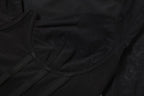 Corset mesh long sleeve solid v neck ruched irregular mini dress