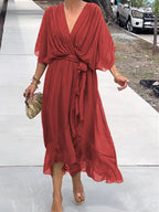 Beatrice Statement Dress with V Neckline Occasion Edit