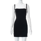 Floral strap square neck dress