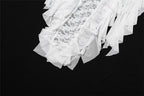 Lace see through ruffle backless slit tube midi dress
