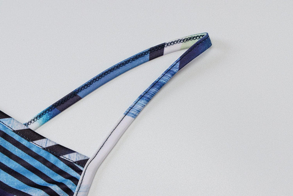 Printed sleeveless cross back dress