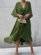 Gabriela Timeless Dress with V Neckline Designer Edit