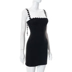 Floral strap square neck dress