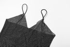 Beaded V neck sheer mesh see through mini dress