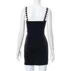 Floral strap square neck dress