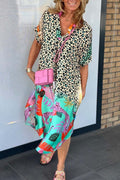 Sierra Statement Leopard Print Short Sleeve Informal Dress Chic Silhouette Collection