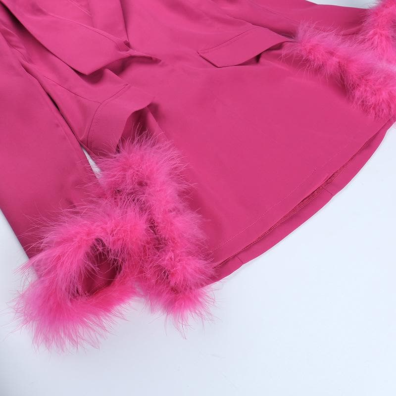 Feather turnover collar long sleeve v neck solid button mini dress