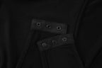 Long sleeve solid hollow out button bodysuit mini dress skirt set