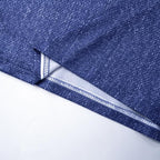 Denim print sleeveless contrast high neck maxi dress