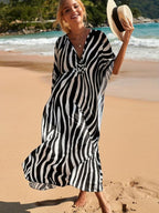 Abigail Effortless and Lightweight Zebra Beach Dress for Summer Chic Silhouette Collection
