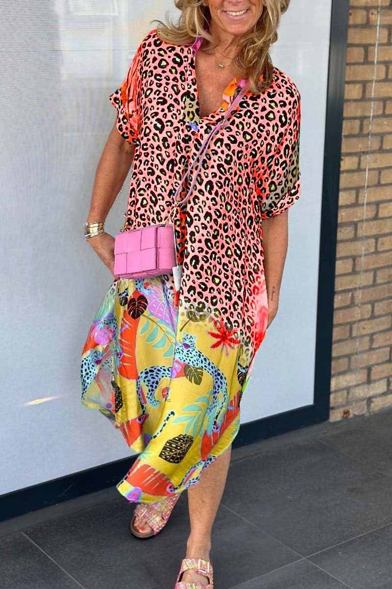Sierra Statement Leopard Print Short Sleeve Informal Dress Chic Silhouette Collection