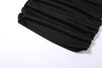 Hollow out ruched solid tube dress
