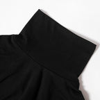 High neck long sleeve solid maxi dress