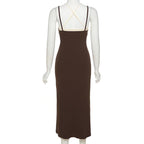 Cross back hollow out backless cami cami dress