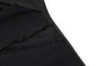 Long sleeve mesh irregular solid halter hollow out mini dress