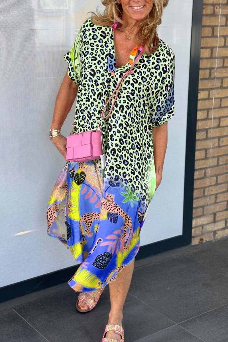 Sierra Statement Leopard Print Short Sleeve Informal Dress Chic Silhouette Collection