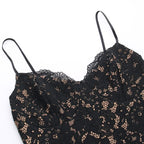 Lace patchwork v neck backless cami maxi dress