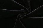 Smocked patchwork ruched contrast long sleeve velvet mini dress