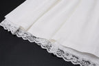 Lace hem lace up ruched backless square neck mini dress