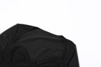 Corset mesh long sleeve solid v neck ruched irregular mini dress
