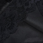 Lace hem solid v neck lace up corset sleeveless mini dress