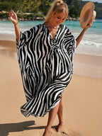 Abigail Effortless and Lightweight Zebra Beach Dress for Summer Chic Silhouette Collection