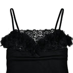 Flower applique lace patchwork backless cami mini dress