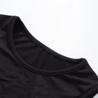 Mesh sleeveless solid gloves crewneck mini dress