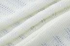 Crochet see through short sleeve button solid maxi dress