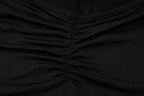 Halter self tie ruched backless stone applique solid mini dress