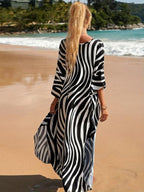Abigail Effortless and Lightweight Zebra Beach Dress for Summer Chic Silhouette Collection