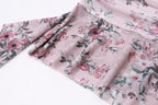 Halter hollow out lace hem flower print gloves mini dress
