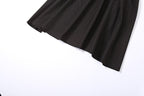 Solid long sleeve zip-up ruffle midi dress