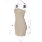 Sleeveless solid textured zip-up backless tube dress