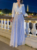 Euqueria V-neck Dress for Women Sophisticated Look