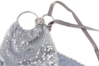 One shoulder irregular glitter low cut o ring ruched mini dress