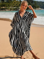 Abigail Effortless and Lightweight Zebra Beach Dress for Summer Chic Silhouette Collection