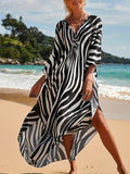 Abigail Effortless and Lightweight Zebra Beach Dress for Summer Chic Silhouette Collection